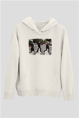 Abbath Baskılı Unisex Beyaz Hoodie