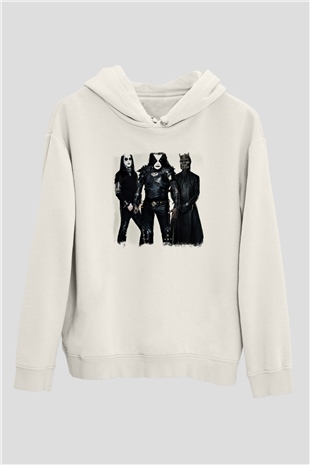 Abbath Baskılı Unisex Beyaz Hoodie