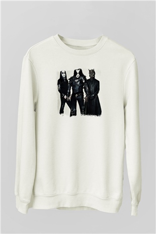Abbath Baskılı Unisex Beyaz Sweatshirt