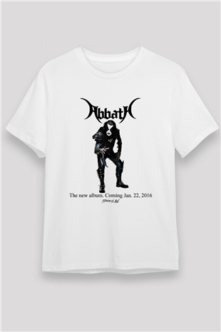 Abbath Baskılı Unisex Beyaz Tişört