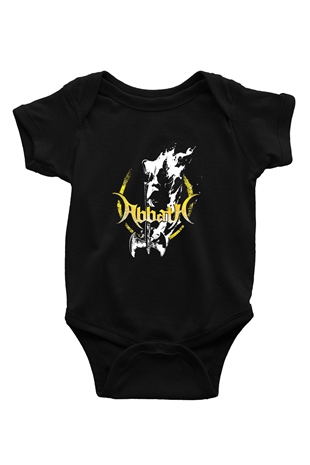 Abbath Baskılı Unisex Siyah Bebek Body - Zıbın