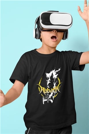 Abbath Baskılı Unisex Siyah Çocuk Tişört