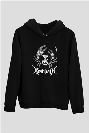 Abbath Baskılı Unisex Siyah Hoodie