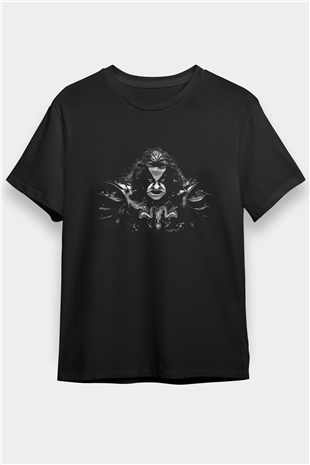 Abbath Baskılı Unisex Siyah Tişört