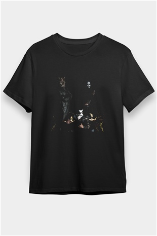 Abbath Baskılı Unisex Siyah Tişört
