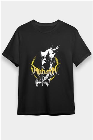 Abbath Baskılı Unisex Siyah Tişört