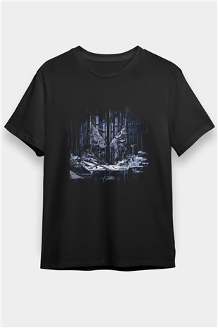 Abbath Baskılı Unisex Siyah Tişört