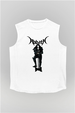 Abbath Beyaz Unisex Kolsuz Tişört