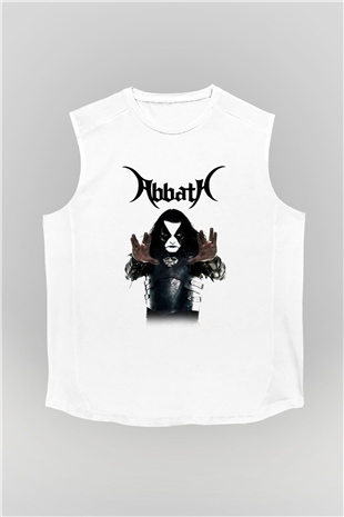 Abbath Beyaz Unisex Kolsuz Tişört