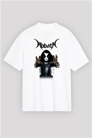 Abbath Beyaz Unisex Oversize Tişört T-Shirt