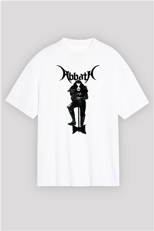 Abbath Beyaz Unisex Oversize Tişört T-Shirt