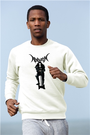 Abbath Beyaz Unisex Sweatshirt