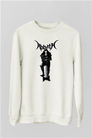 Abbath Beyaz Unisex Sweatshirt