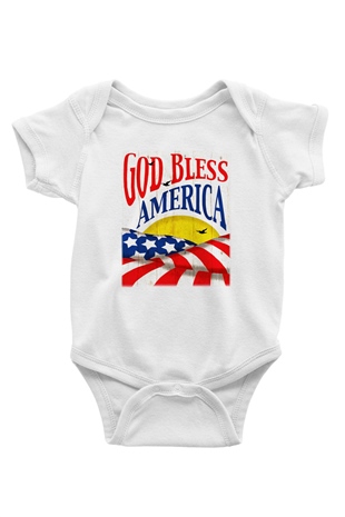 ABD Baskılı Beyaz Unisex Bebek Body - Zıbın