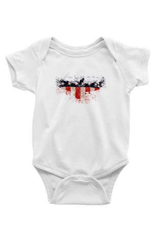 ABD Baskılı Beyaz Unisex Bebek Body - Zıbın