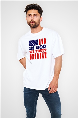 ABD Beyaz Unisex Oversize Tişört T-Shirt