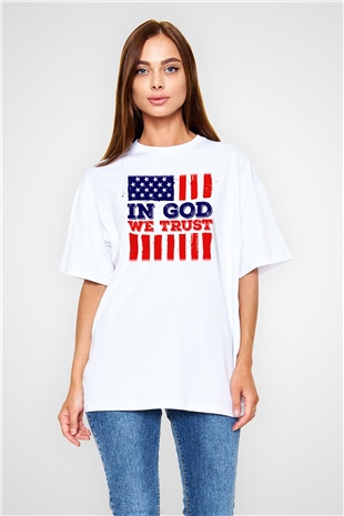 ABD Beyaz Unisex Oversize Tişört T-Shirt