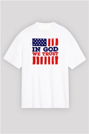 ABD Beyaz Unisex Oversize Tişört T-Shirt