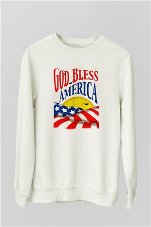 ABD Beyaz Unisex Sweatshirt