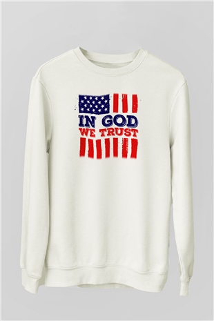 ABD Beyaz Unisex Sweatshirt
