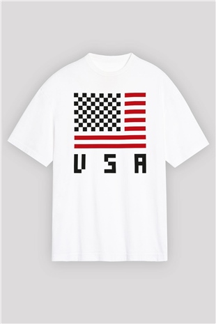 ABD Beyaz Oversize Tişört Oversize T-shirt - TişörtFabrikası