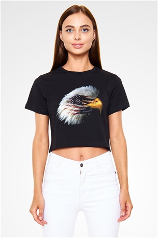 ABD Siyah Crop Top Tişört