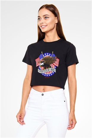 ABD Siyah Crop Top Tişört