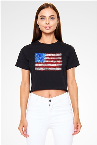 ABD Siyah Crop Top Tişört