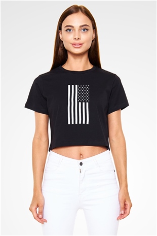 ABD Siyah Crop Top Tişört