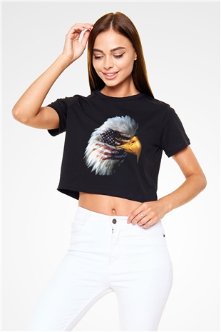 ABD Siyah Crop Top Tişört