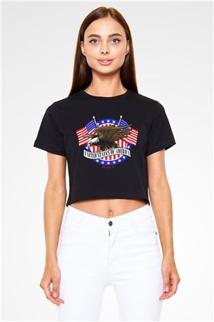 ABD Siyah Crop Top Tişört
