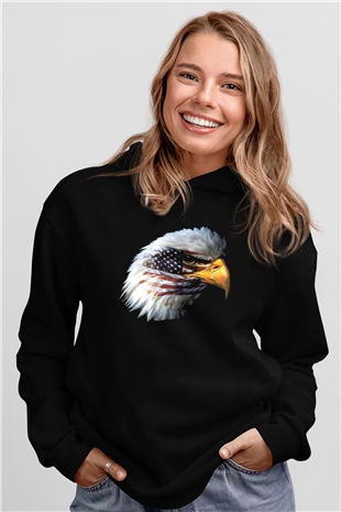 ABD Siyah Unisex Hoodie