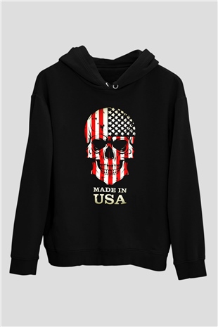 ABD Siyah Unisex Hoodie