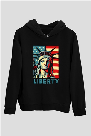 ABD Siyah Unisex Hoodie