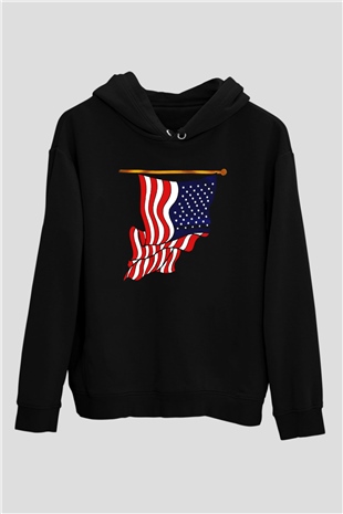 ABD Siyah Unisex Hoodie