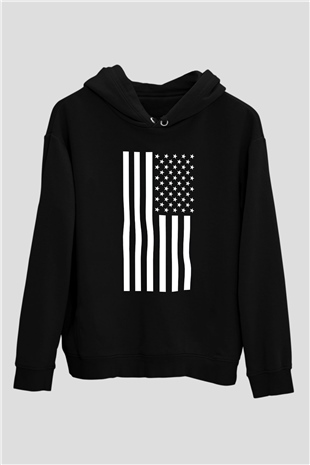ABD Siyah Unisex Hoodie