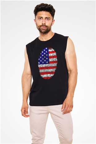 ABD Siyah Unisex Kolsuz Tişört