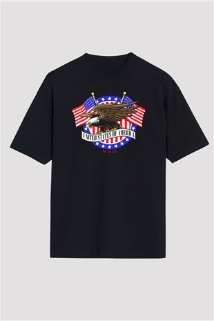 ABD Siyah Unisex Oversize Tişört T-Shirt