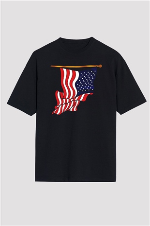 ABD Siyah Unisex Oversize Tişört T-Shirt