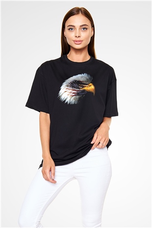 ABD Siyah Unisex Oversize Tişört T-Shirt