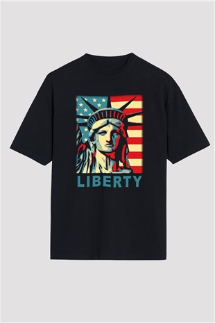 ABD Siyah Unisex Oversize Tişört T-Shirt