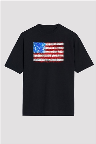 ABD Siyah Unisex Oversize Tişört T-Shirt