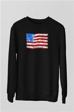 ABD Siyah Unisex Sweatshirt