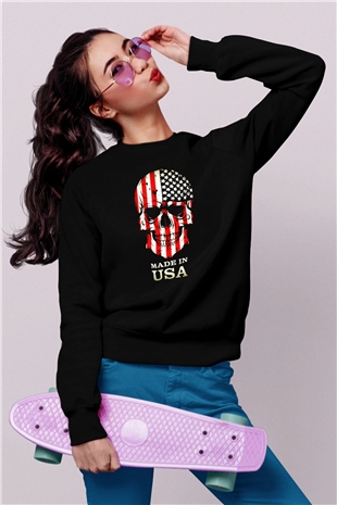 ABD Siyah Unisex Sweatshirt