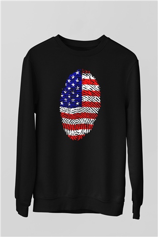ABD Siyah Unisex Sweatshirt