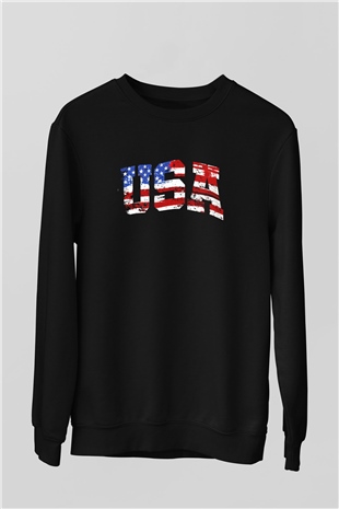 ABD Siyah Unisex Sweatshirt