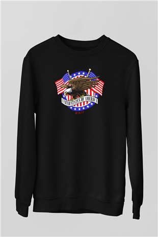 ABD Siyah Unisex Sweatshirt