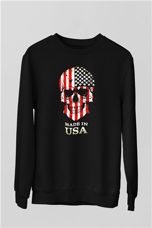 ABD Siyah Unisex Sweatshirt