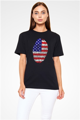ABD Siyah Unisex Tişört T-Shirt - TişörtFabrikası