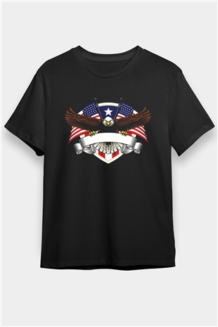 ABD Siyah Unisex Tişört T-Shirt - TişörtFabrikası